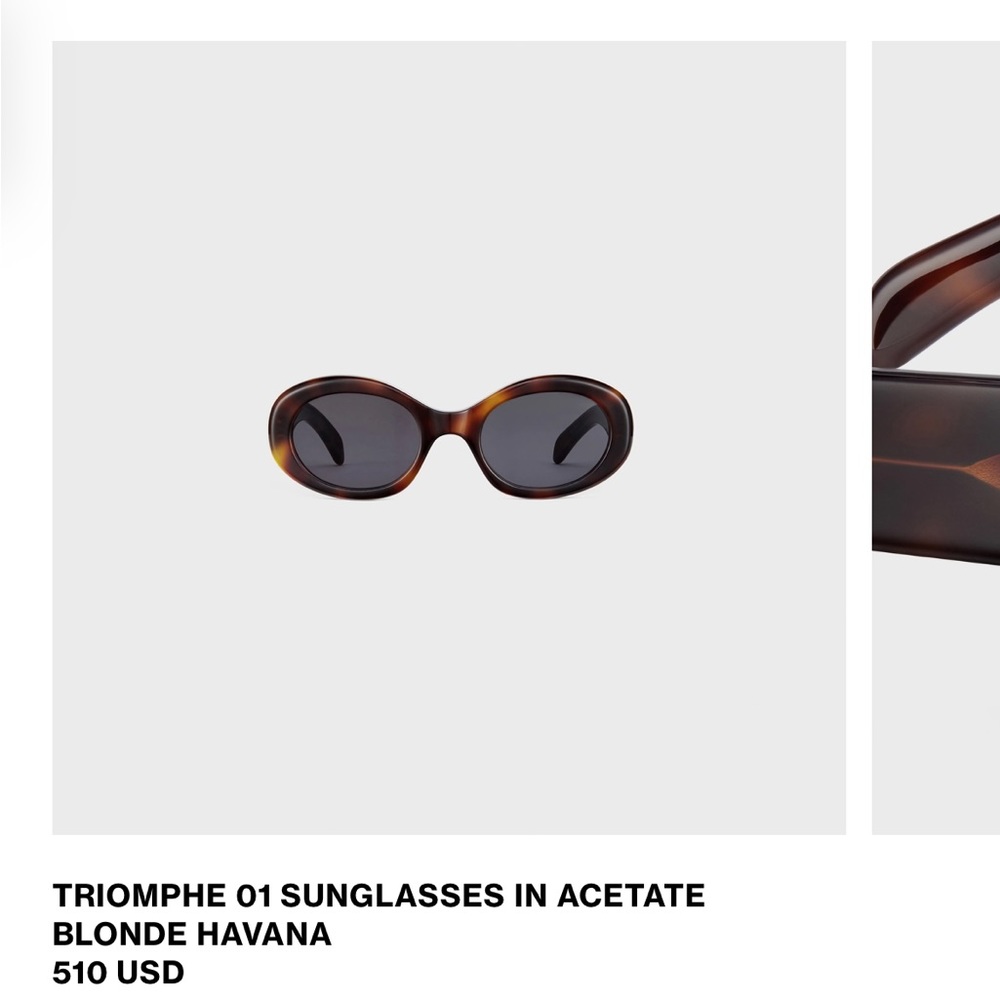 Celine Triomphe sunglass Blond Havana NWT